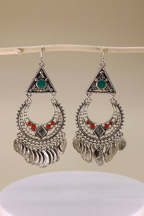 BOHO CHANDELIER DROP EARRINGS | 47E13753: SILVER