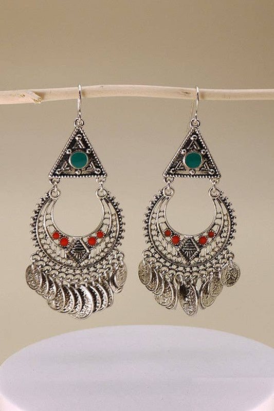 BOHO CHANDELIER DROP EARRINGS | 47E13753: SILVER