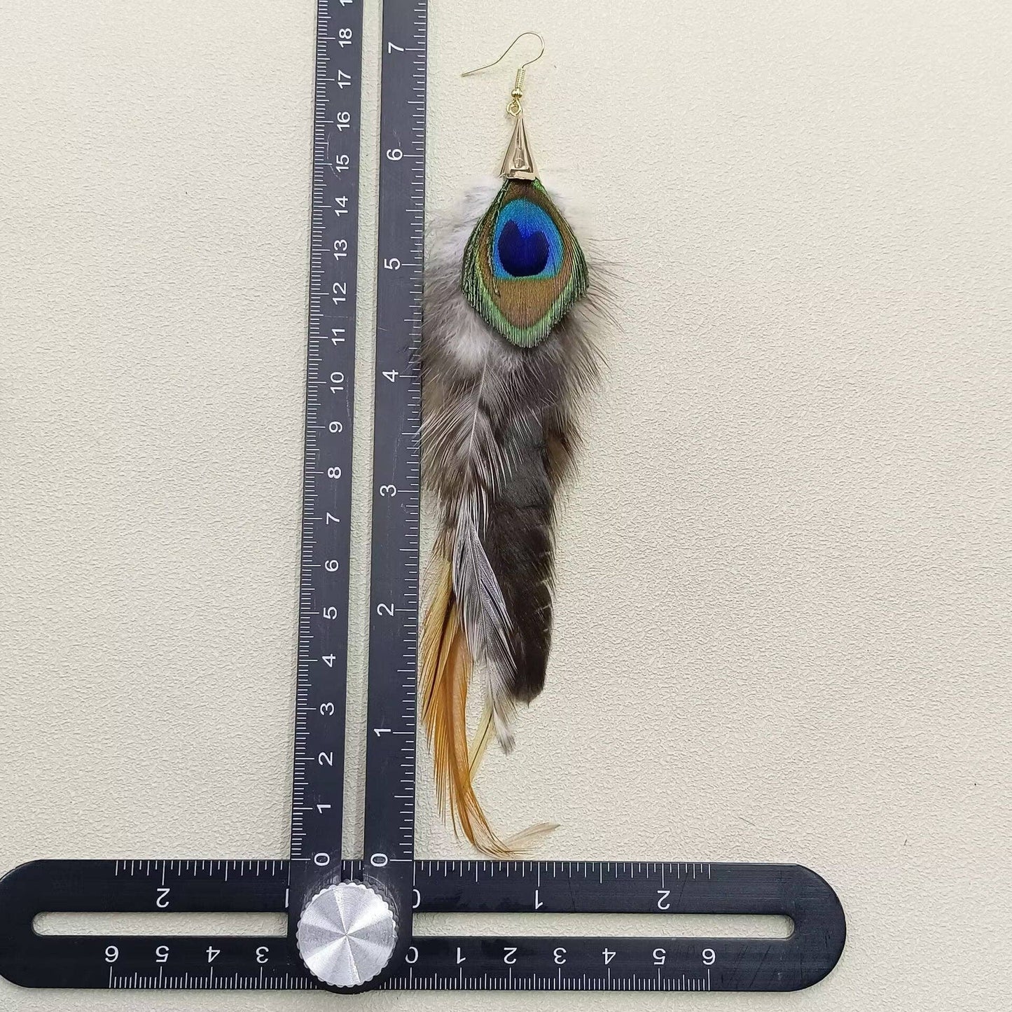 Peacock Feather Dangle Earrings