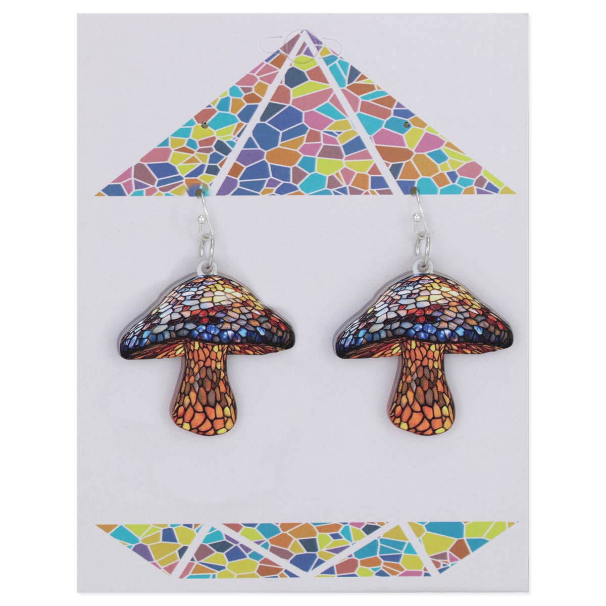 Tiffany Mushroom Stained Glass Look Earrings