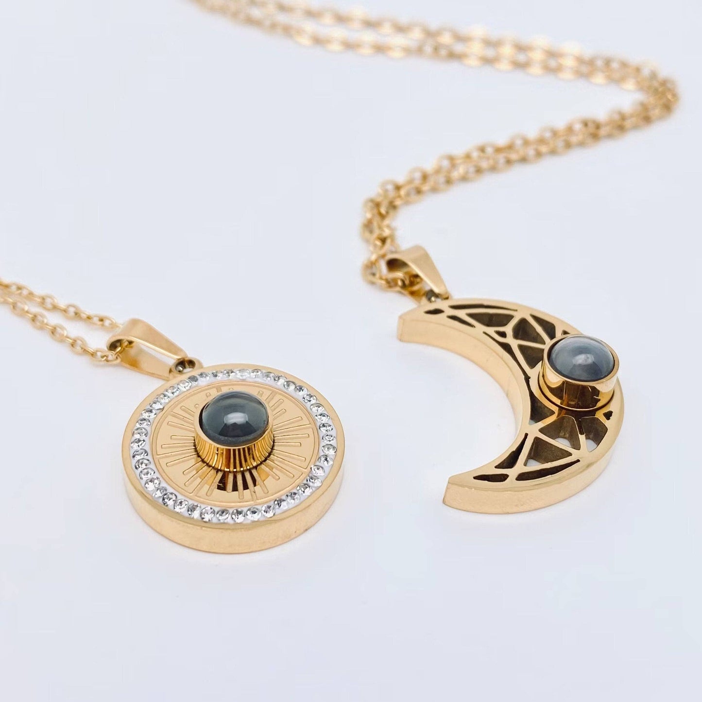 "I Love You" Projection In 100 Languages Couple Necklace-FGS