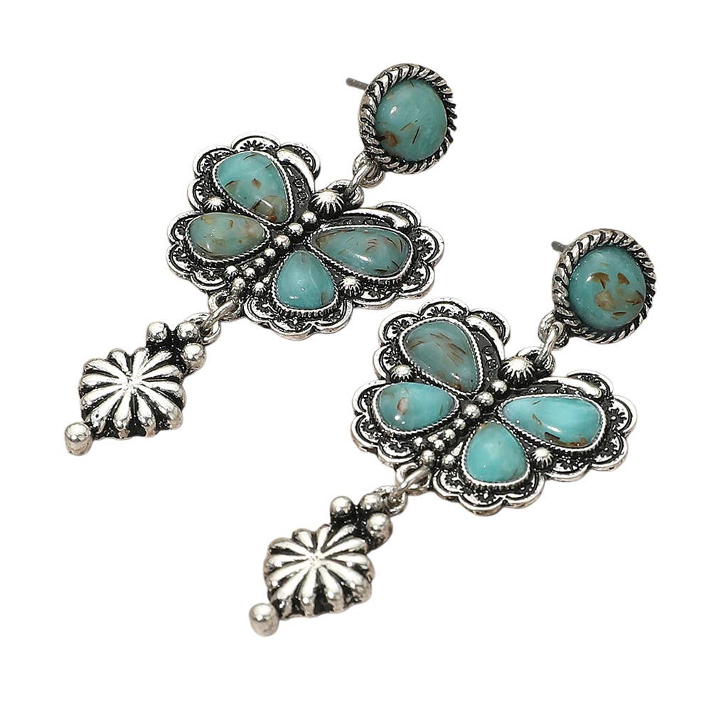 Vintage Boho Western Butterfly Drop Earrings