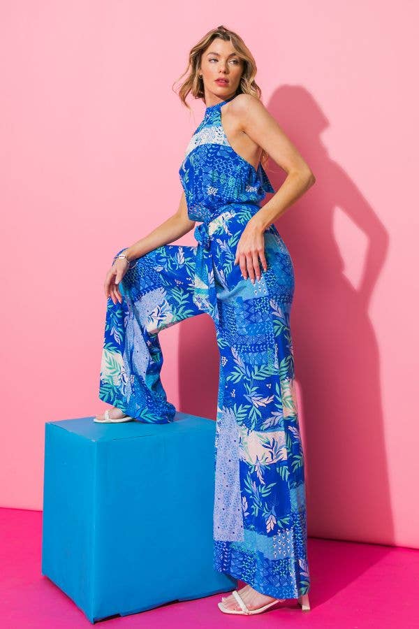 Flying Tomato printed woven jumpsuit- Size Large