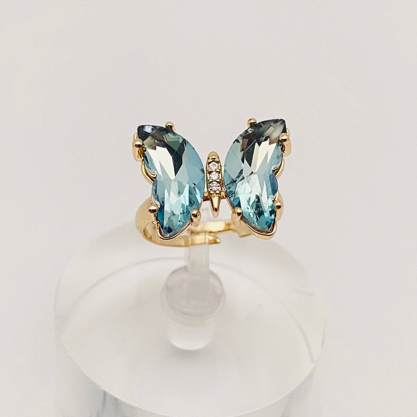 M30. Gradient Glass Butterfly Ring