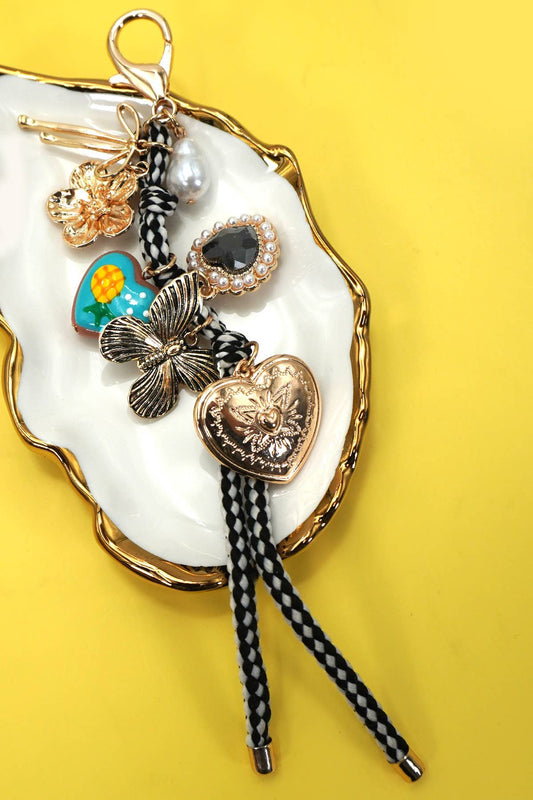 BAG CHARM-ROPE HEART PORCELAIN FRUIT | 80K067