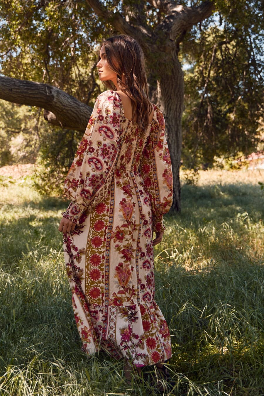 Floral Printed Bohemian Maxi Dress: Garden Party / S