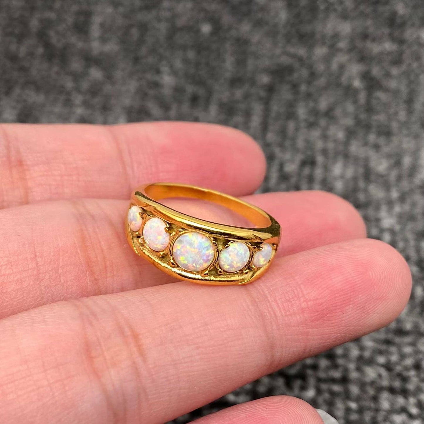 M33. Opal 18K Gold Plated Ring
