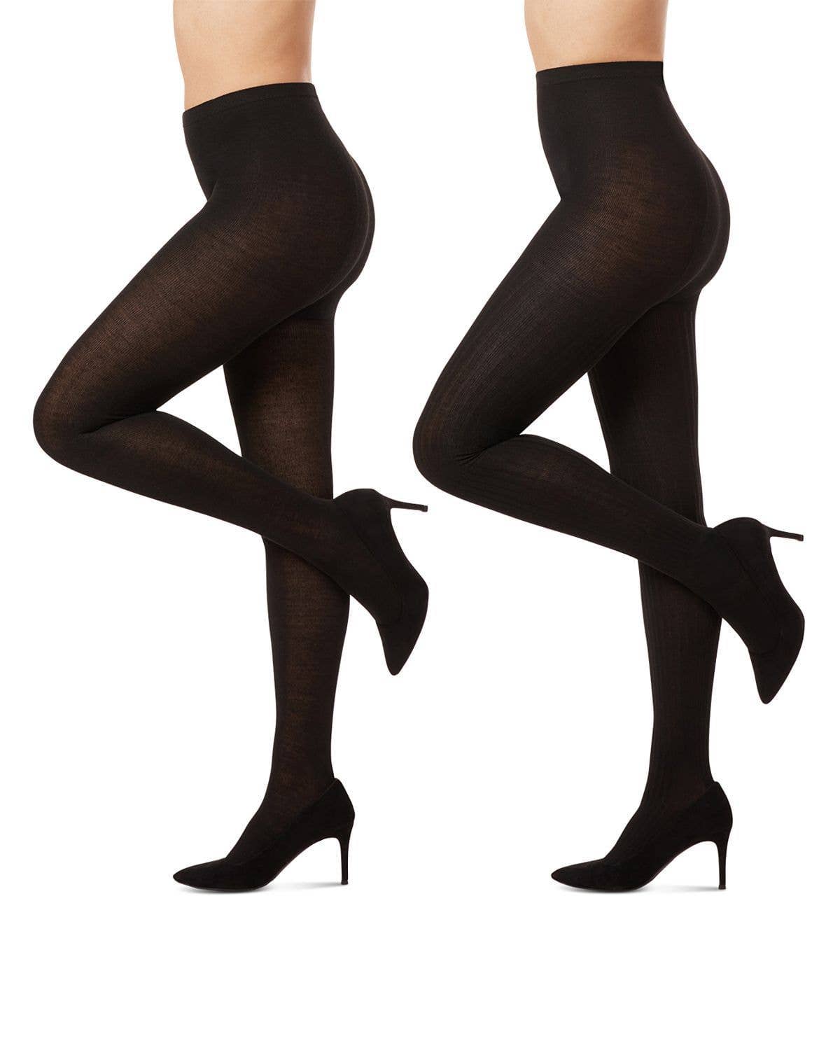 Rib/Solid Sweater Tights 2 Pair Pack