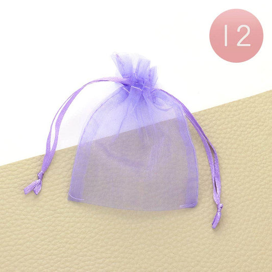 12PCS - 3 X 3.5 Ribboned Organza Gift Bags
: Light PP