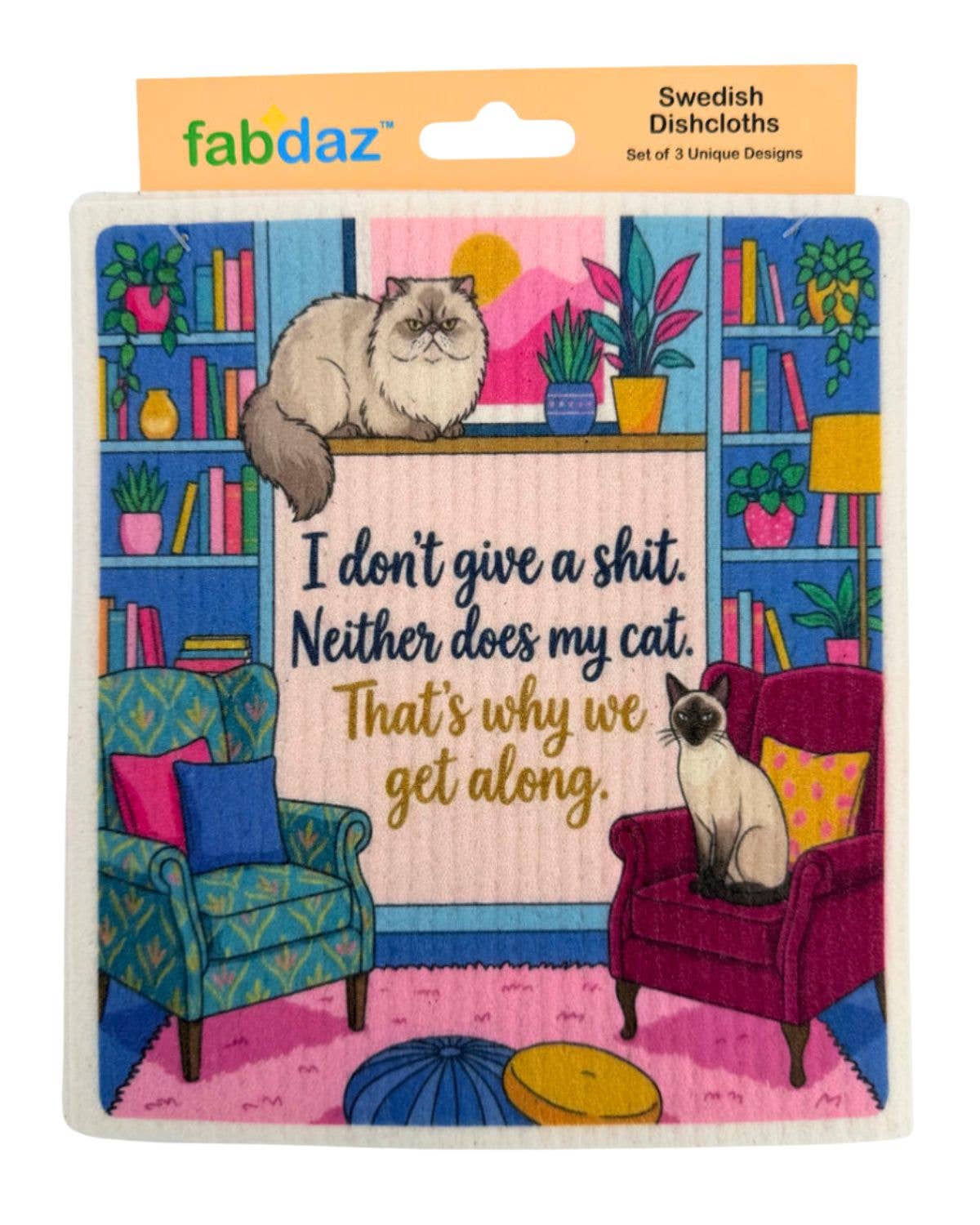 Sassy Cats - Set of 3 - Swedish Dishcloths