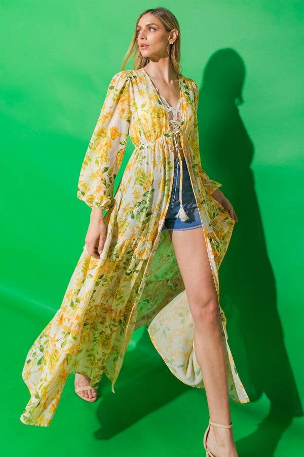 Flying Tomato printed woven maxi cover up