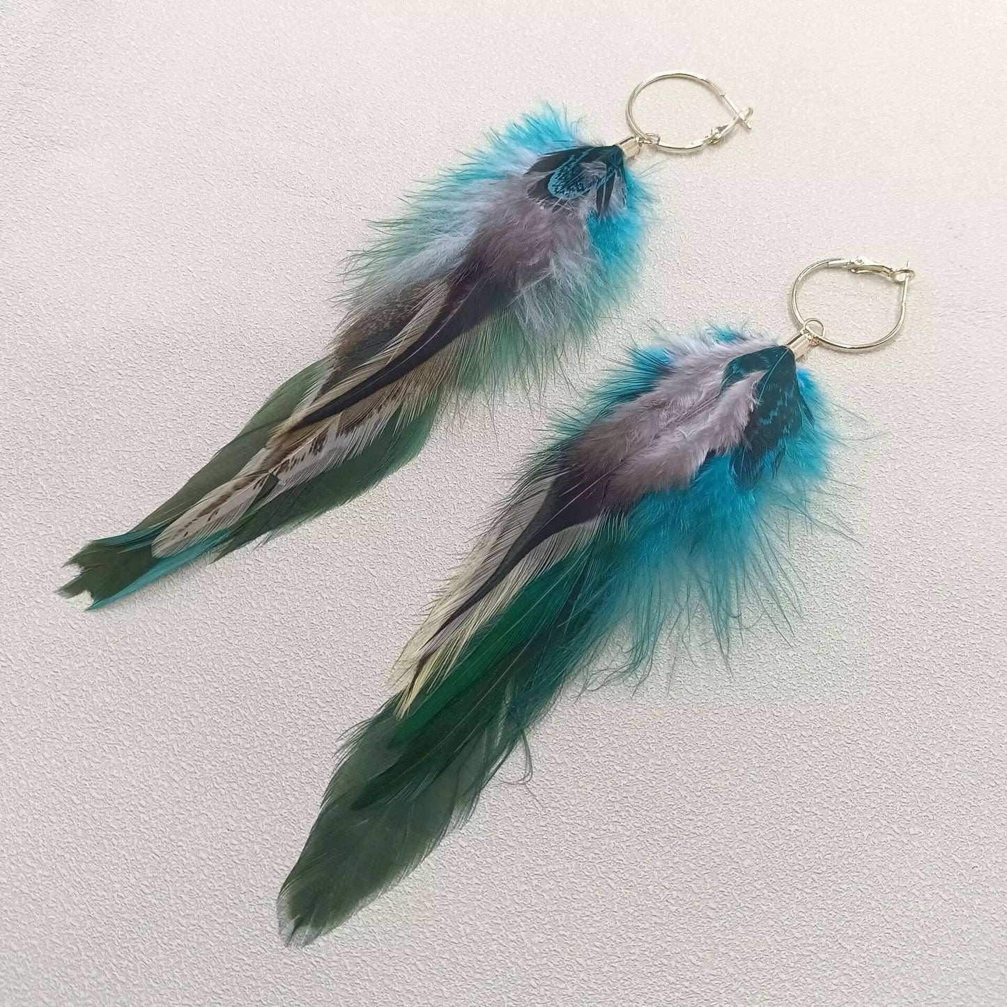J42. Feather Hoop Earrings