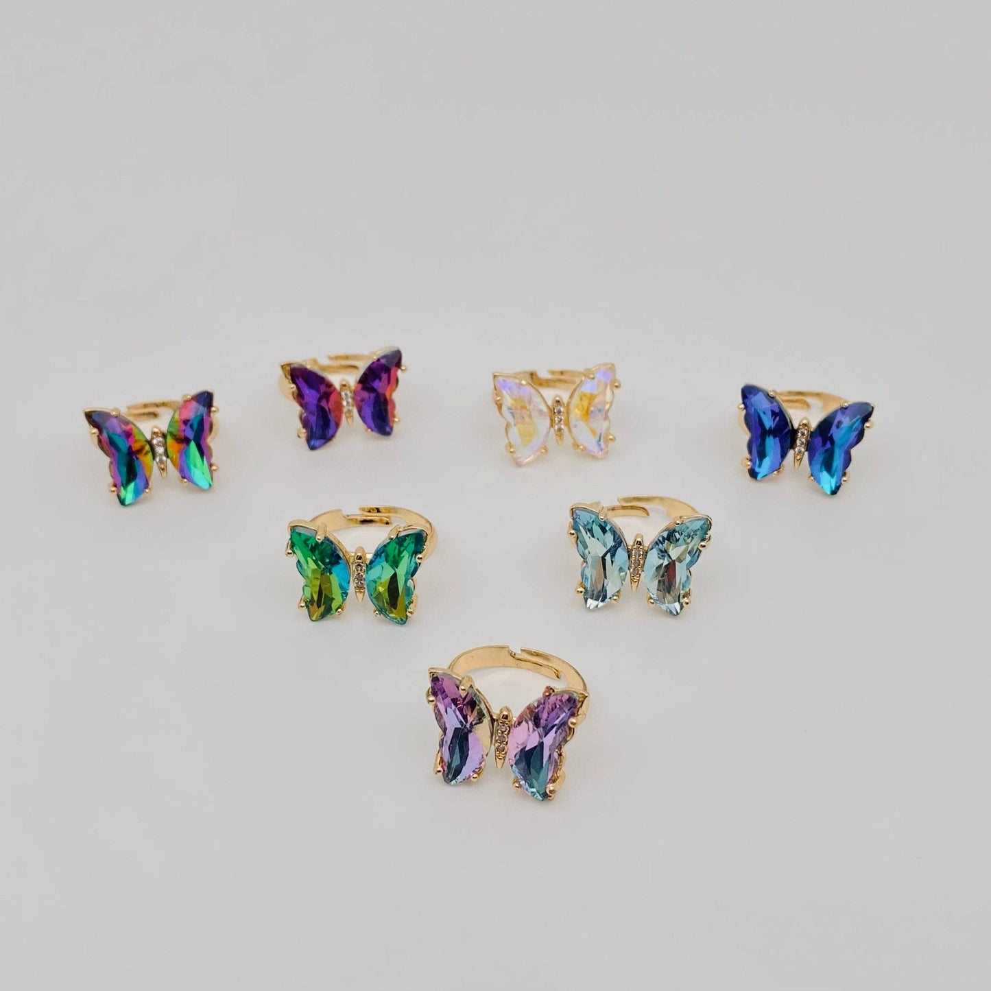 M30. Gradient Glass Butterfly Ring
