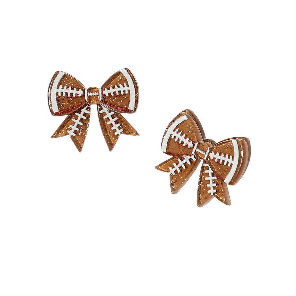 Resin Sports Baseball/Basketball/Football Bow Stud Earrings: Volleyball