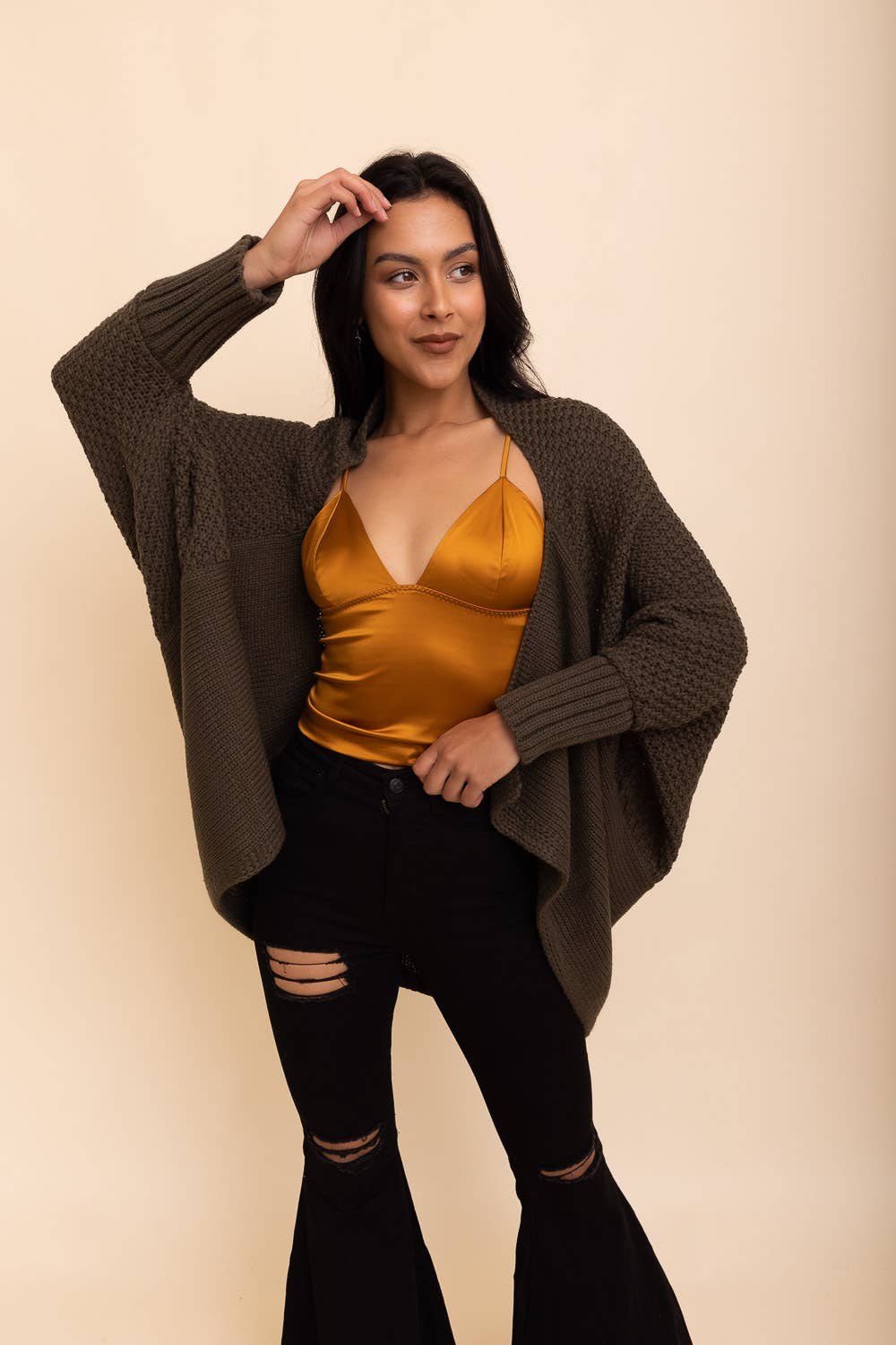 Bestselling Bat Sleeve Knit Cardigan! 🦇: Gray