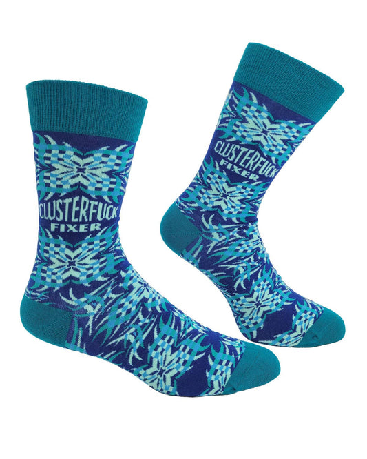 Clusterfuck Fixer Men's Novelty Crew Socks