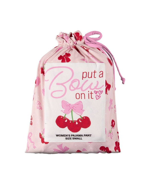 Cherry & Bows Women`s PJ Pant In Bag: Pink / L