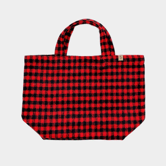 Buffalo Check Patterned Tote Bag: Red