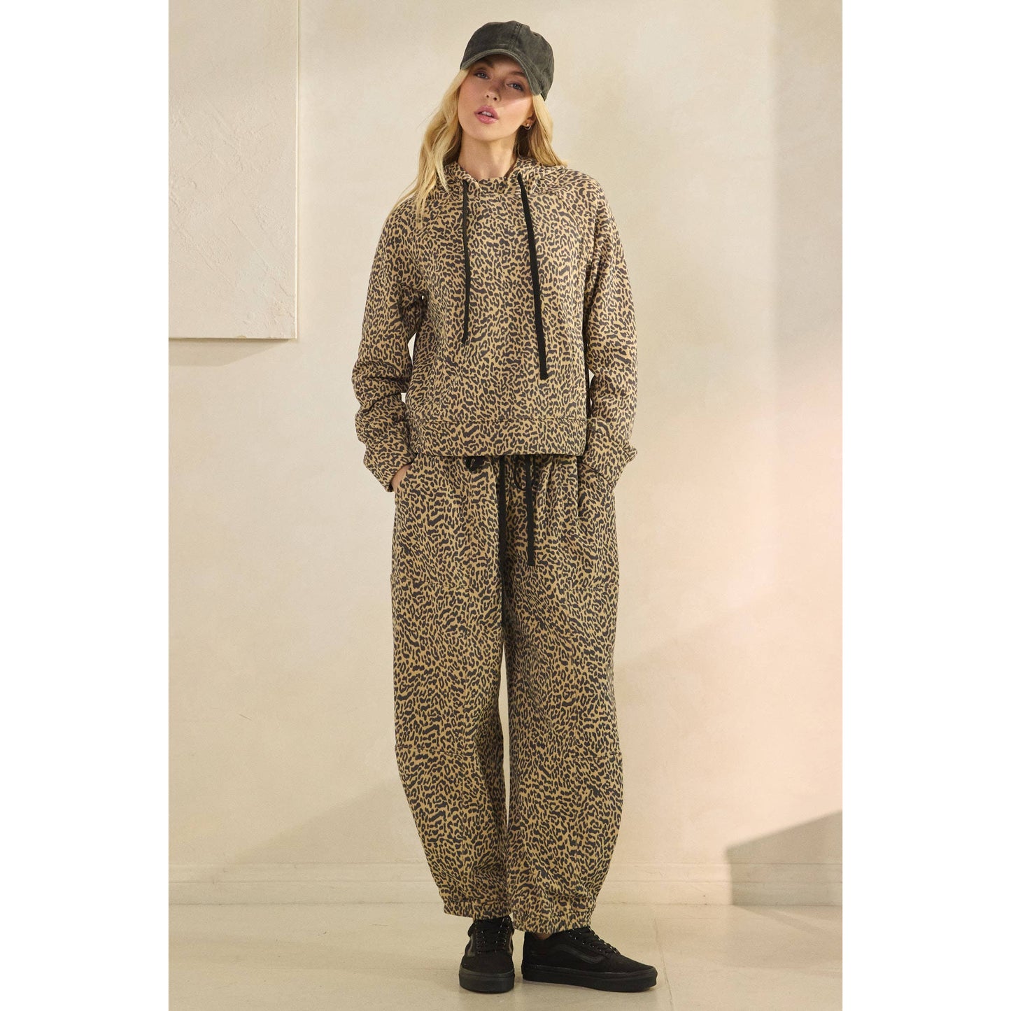 Printed French Terry Hoodie: Camo B / S