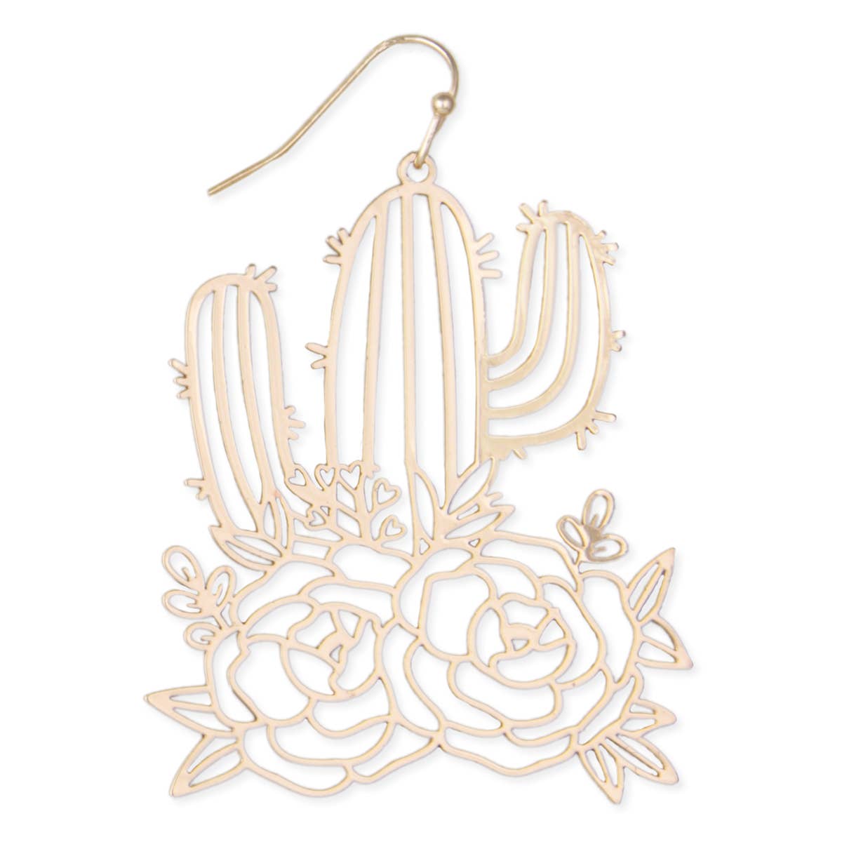 Southwest Style Gold Cactus Earrings