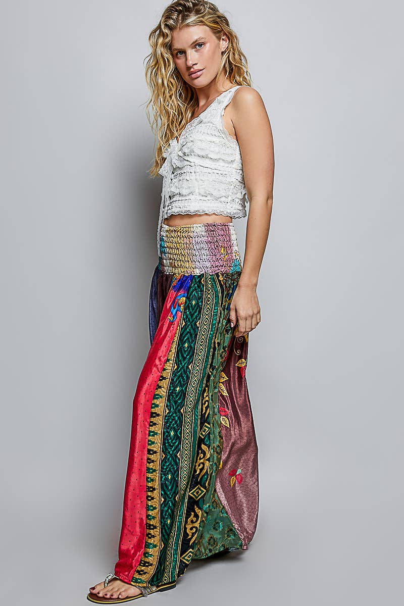 1B. One-of-a-Kind POL Smocked Waist Printed Wide Leg Pants