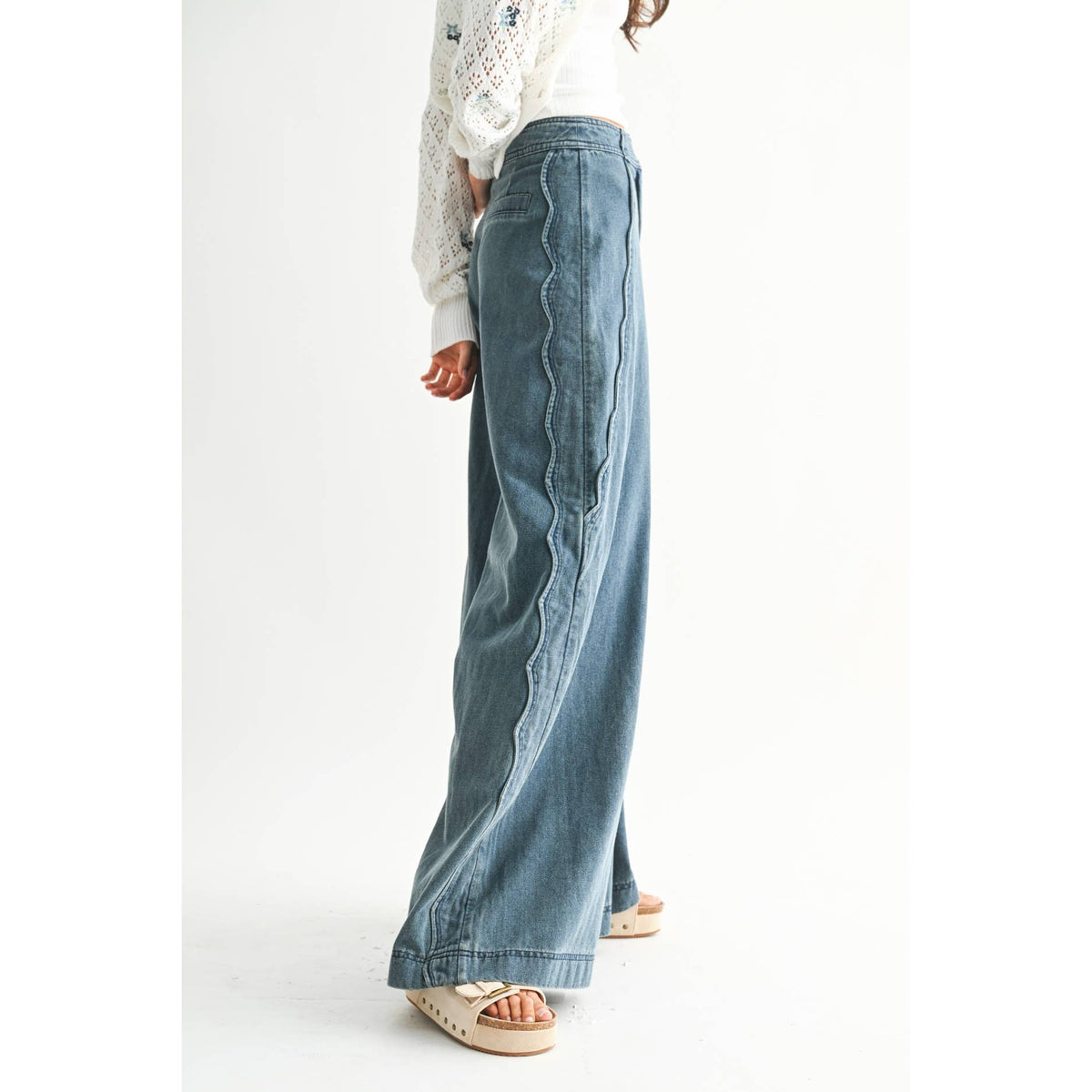 WIDE-LEG DENIM TROUSERS