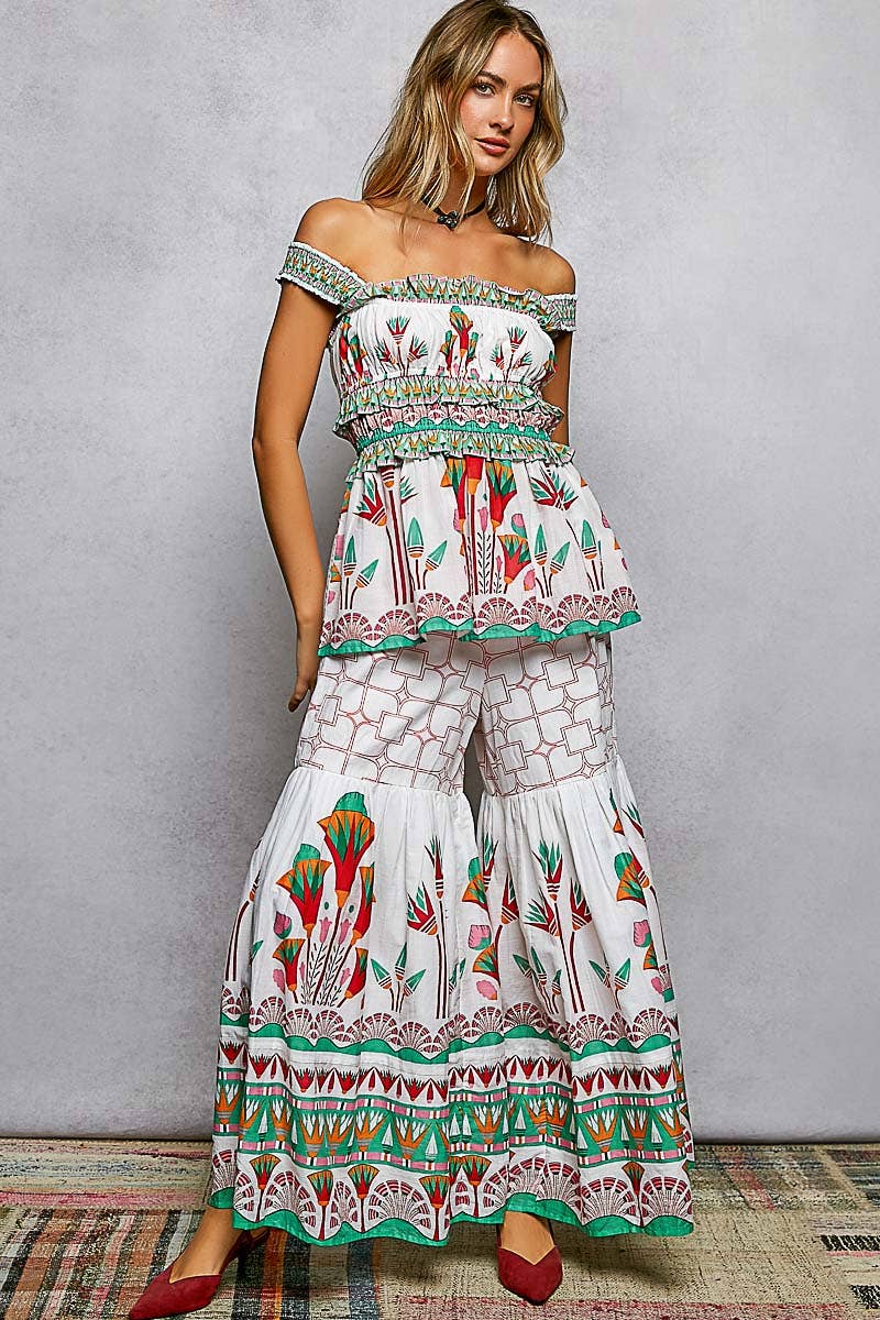 Flowy A-Line Printed Woven Women Pants