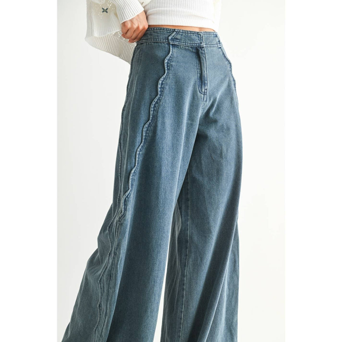 WIDE-LEG DENIM TROUSERS