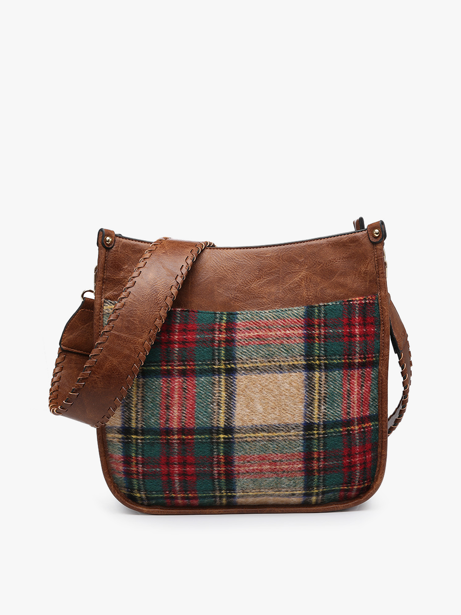 M1977PLD Chloe Plaid Crossbody with Guitar Strap