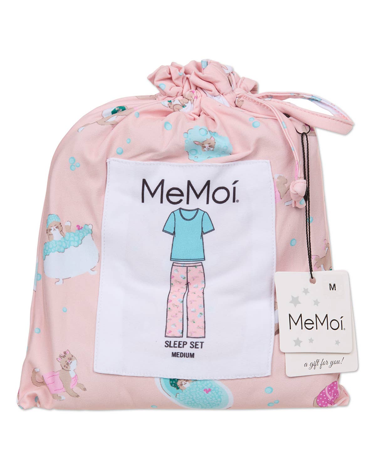 Spa Kitty 2Pc Pant PJ Set In A Bag: Peachy / S