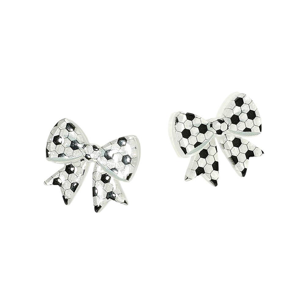 Resin Sports Baseball/Basketball/Football Bow Stud Earrings: Volleyball