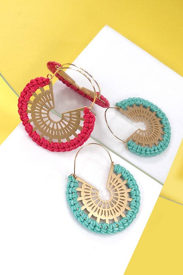 CROCHET WRAP FILIGREE DROP EARRINGS | 80E830: TURQ