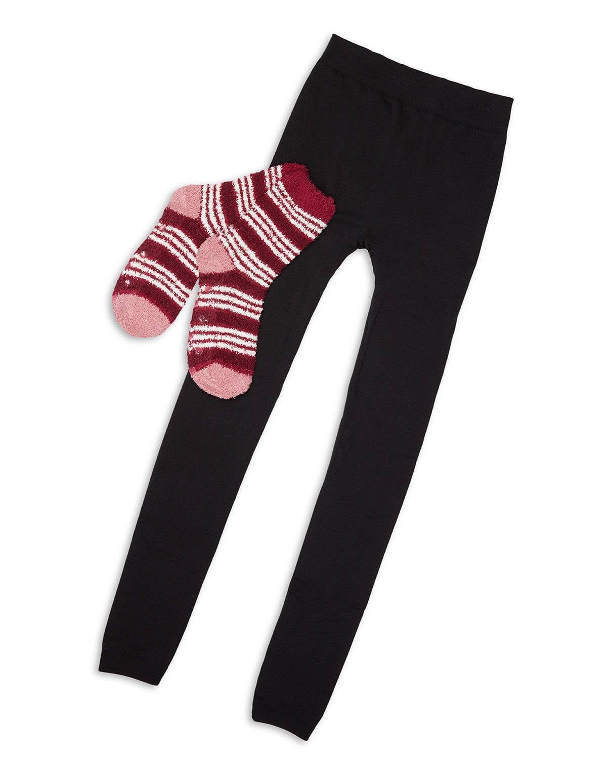 MeMoi Red Stripe Cozy Sock & Legging Set