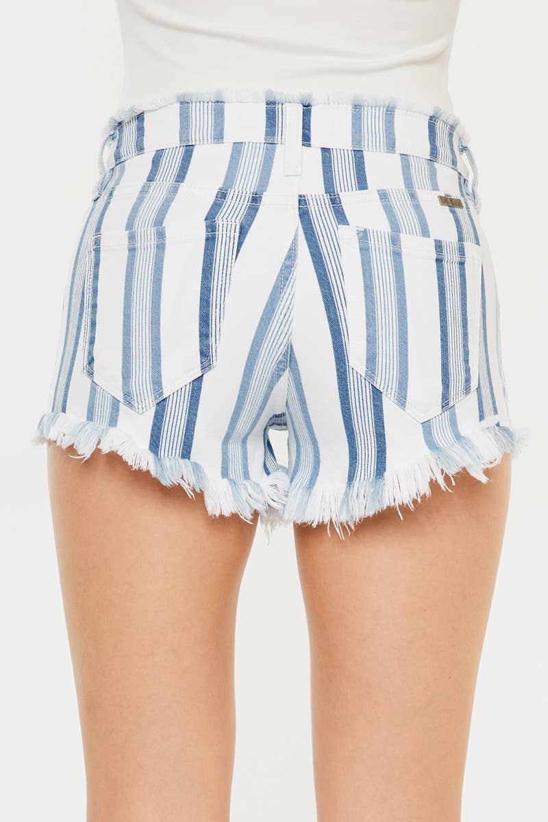 HIGH RISE STRIPE SHORTS-KC9222L-N