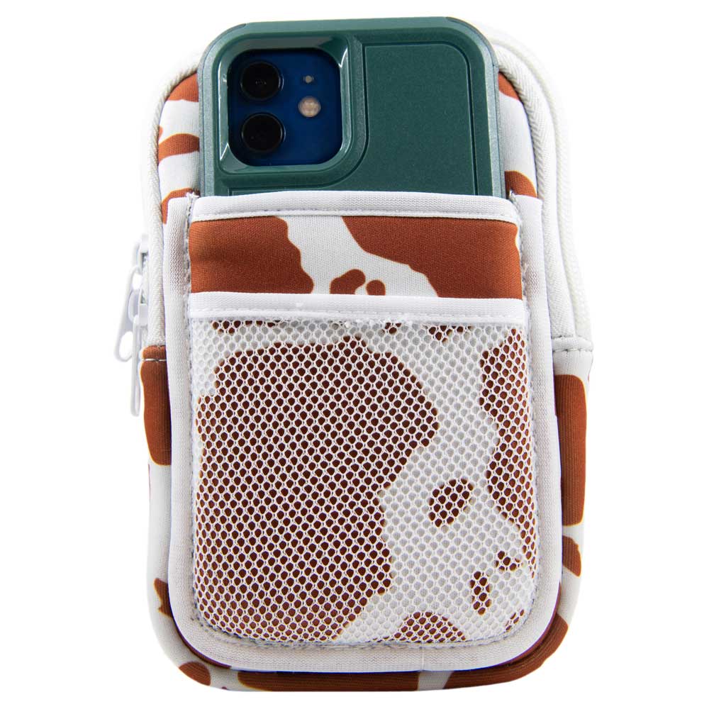 Brown and White Cow Print Tumbler ZIPPER POUCH