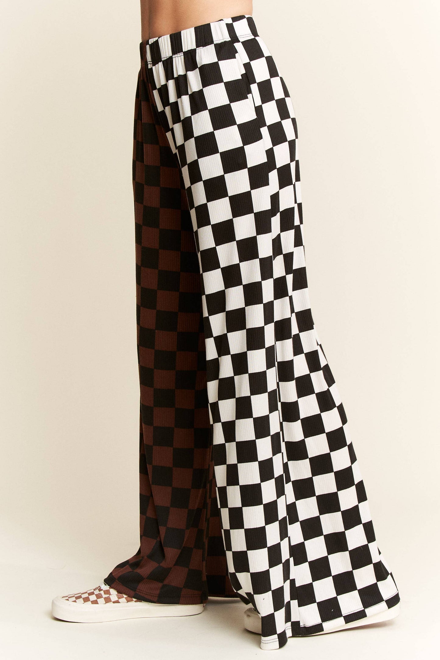 SPLIT DECISION CHECKERED PANTS: Brown/Black / XL