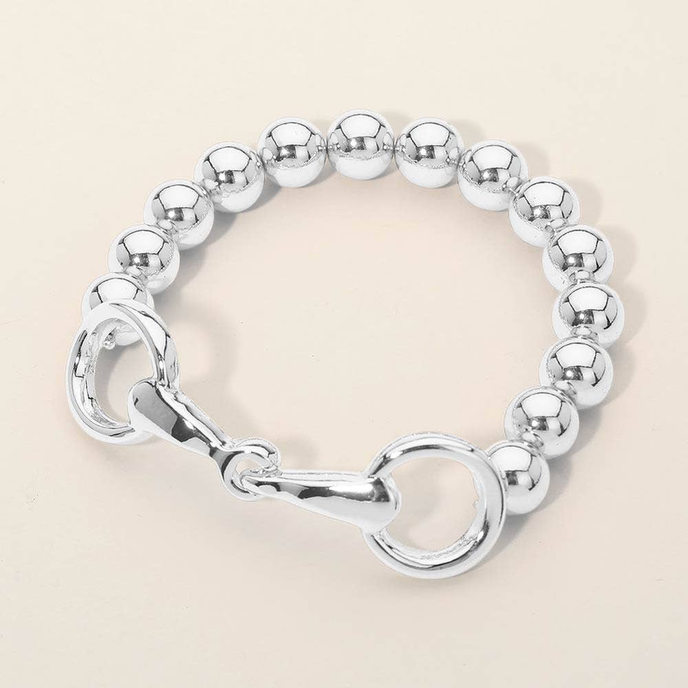 Horsebit Beaded Stretch Bracelet