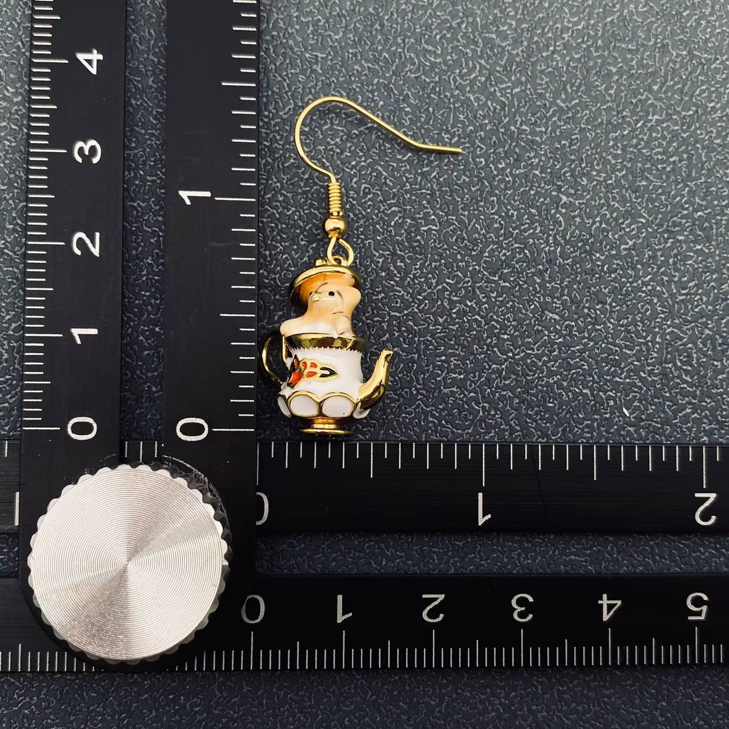 M26. The Chipmunk In The Teacup Creative Enamel Dangle Earrings