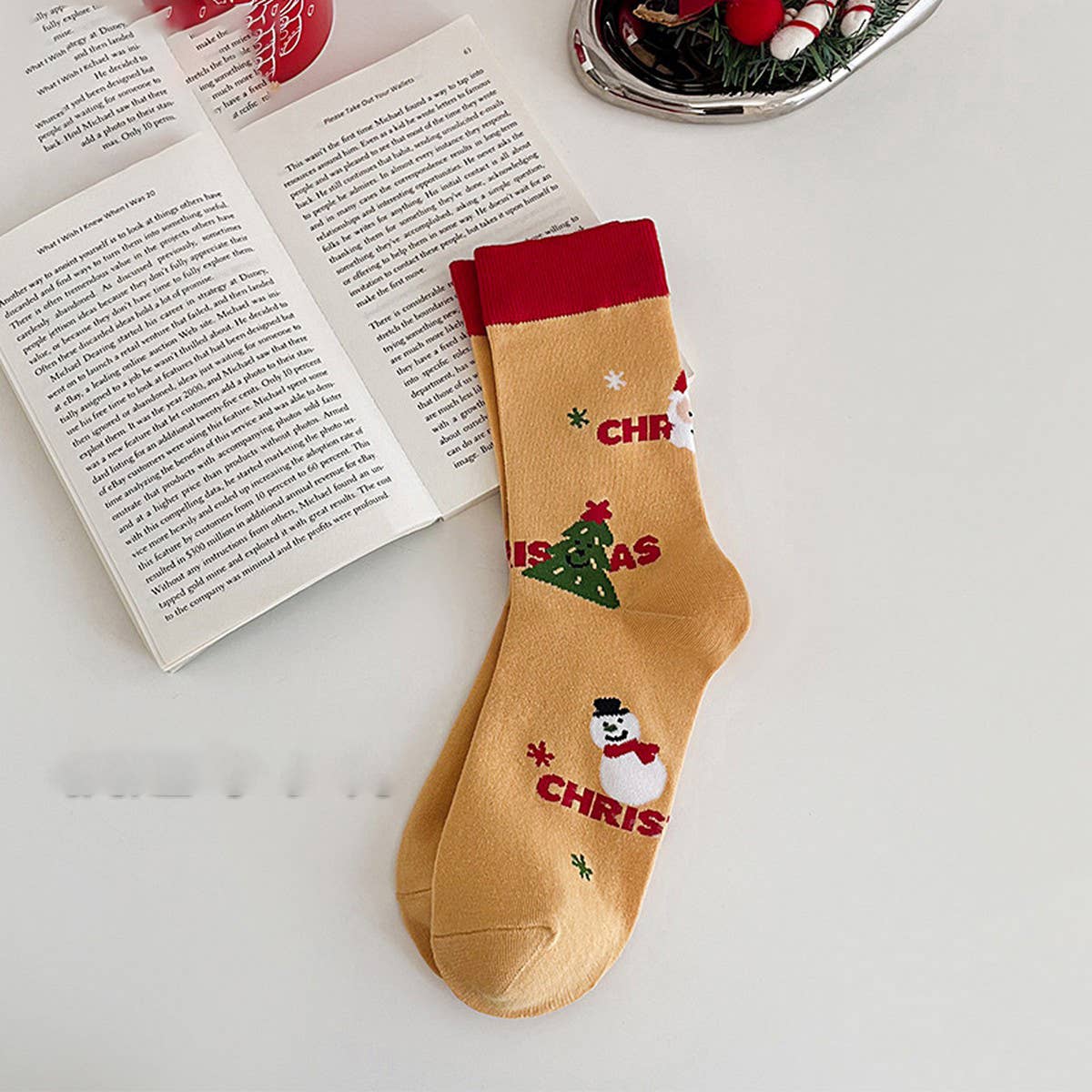 CWMS02730_WOMEN CHRISTMAS CREW SOCKS GIFT WINTER