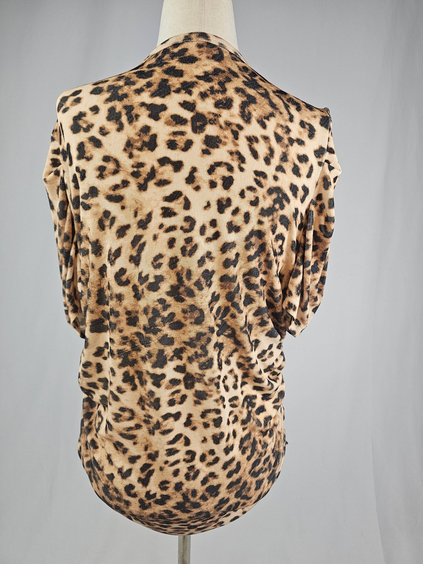 TZ82 Leopard Puff Sleeve Blouse