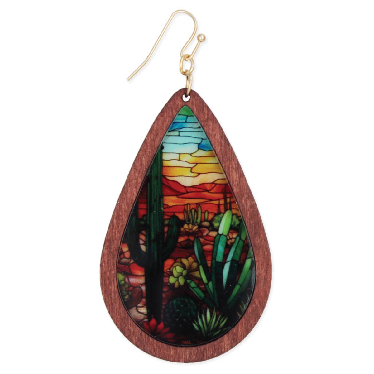 Painted Desert Stained Glass Look Earrings