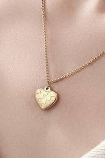 18K STAINLESS STEEL TARNISH FREE CHECKER NECKLACE | 40NK388