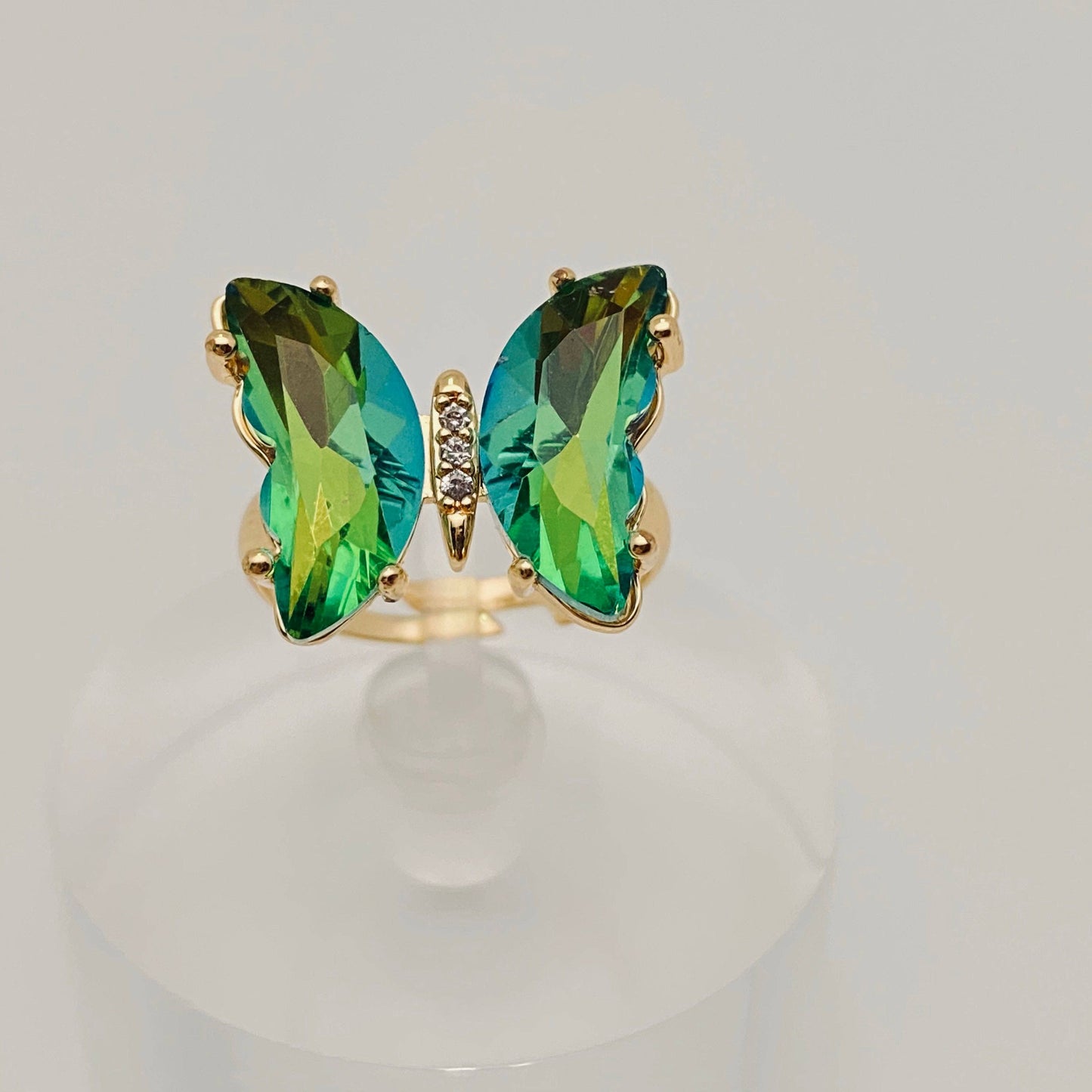 M30. Gradient Glass Butterfly Ring