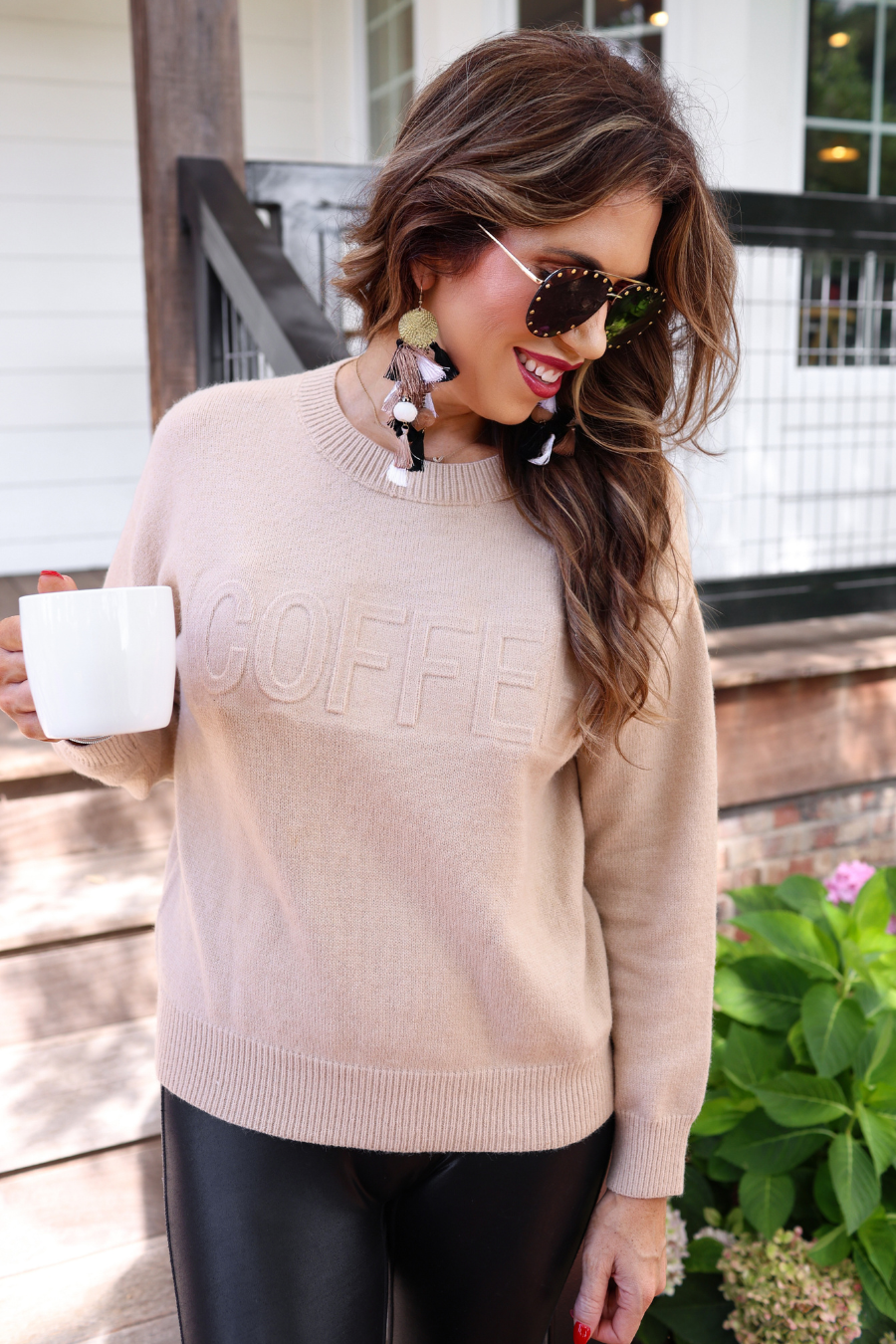 Coffee Embossed Sweater