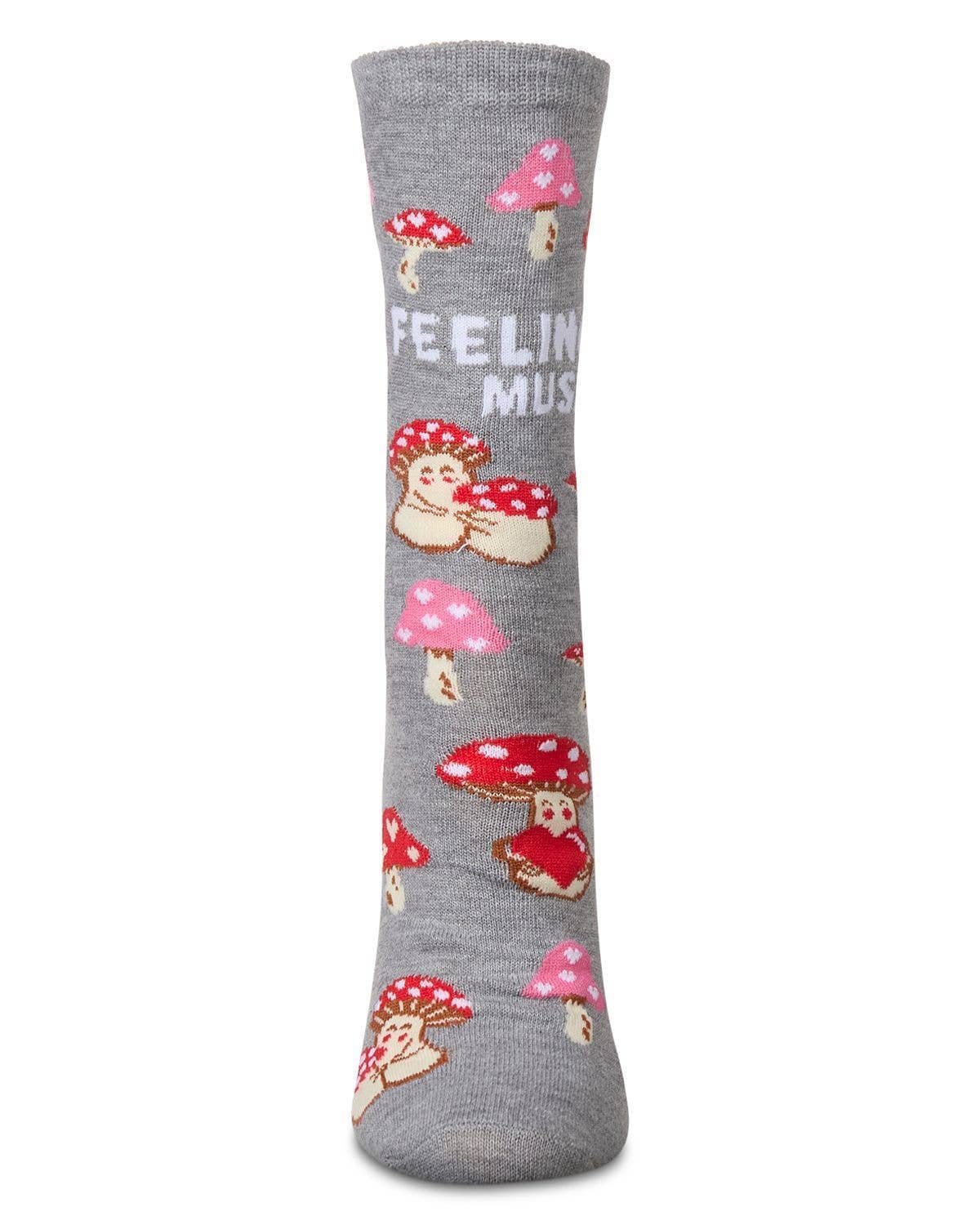 Feeling Mushy Greeting Card Socks: Med Gray Heather / One Size