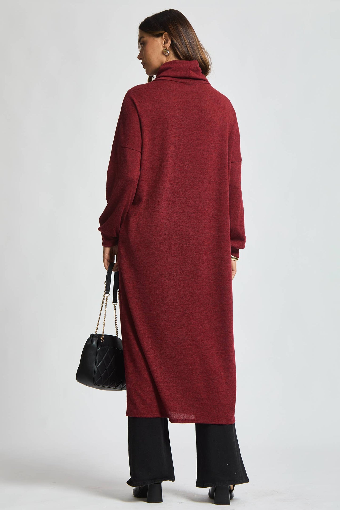 Flowy Surplice Wrap Duster