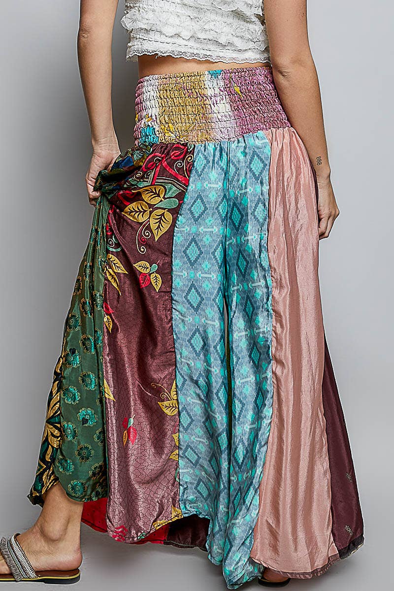 1B. One-of-a-Kind POL Smocked Waist Printed Wide Leg Pants