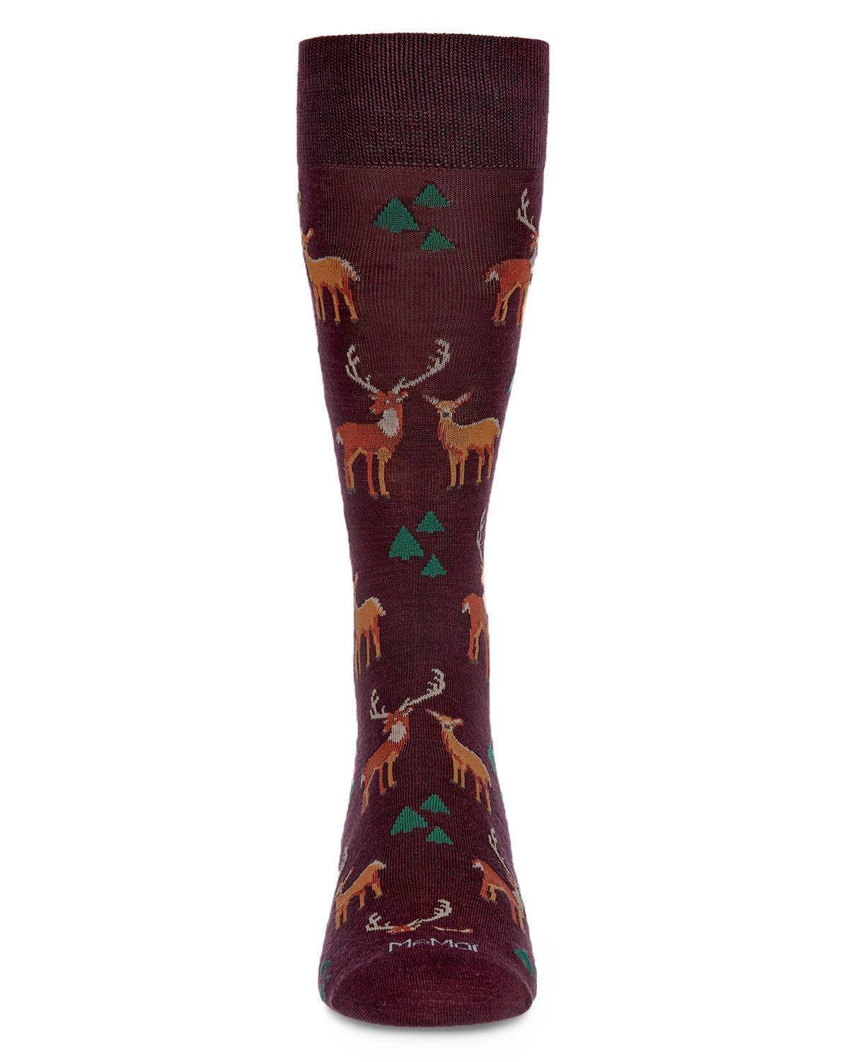 MeMoi Oh Deer Bamboo Blend Men's Crew Socks