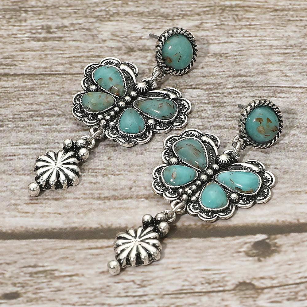 Vintage Boho Western Butterfly Drop Earrings