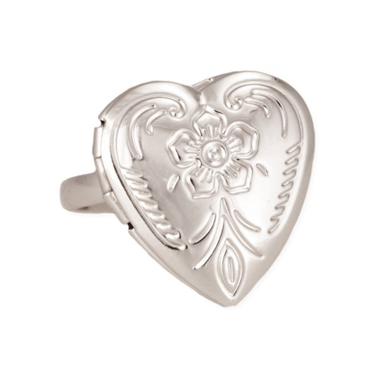 Cherished Memories Silver Locket Ring